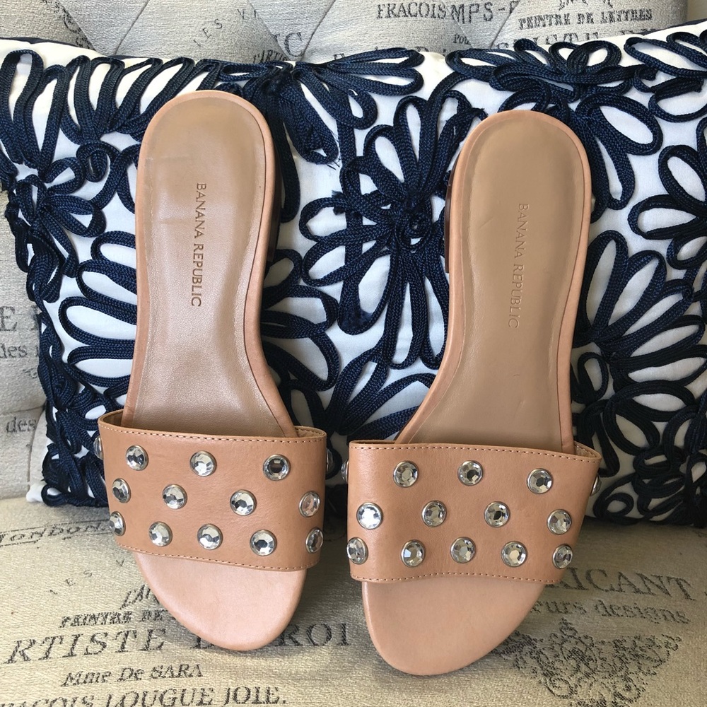 Banana republic jeweled slides nude size 5